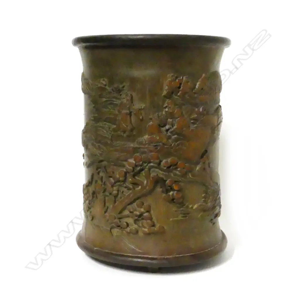 A Chinese bamboo brush pot Image 1++