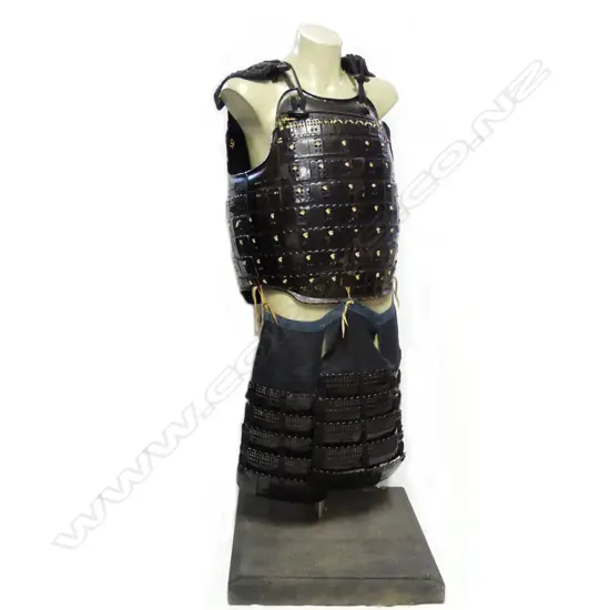A partial suit of Japanese samurai armour