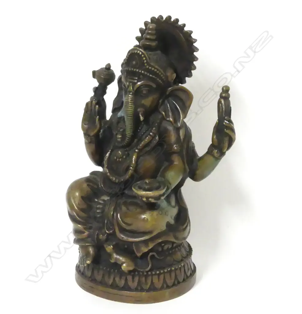 A Nepalese Hindu bronze statuette of Ganesh Image 1++