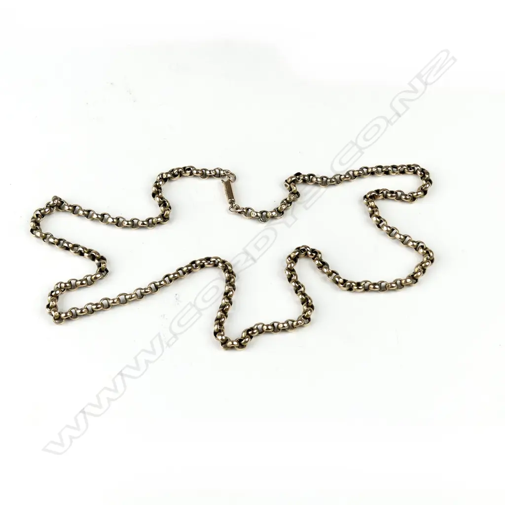A c.1900 9ct. yellow gold neck chain Image 1++