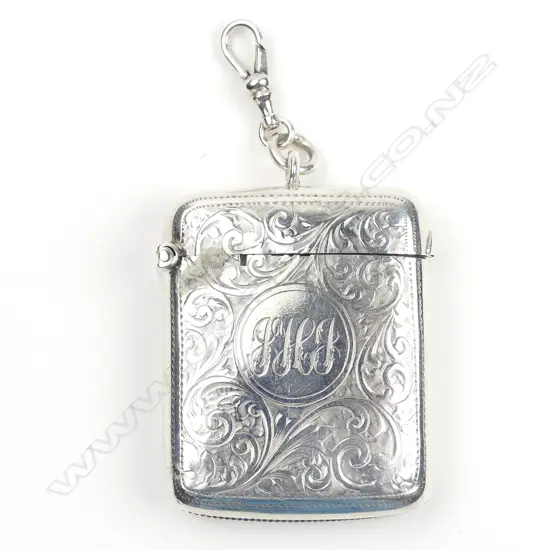 An Edwardian silver vesta case