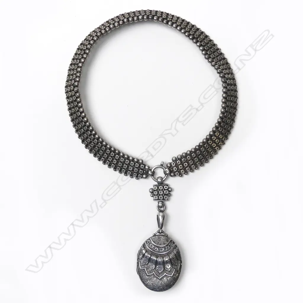 A Victorian silver locket and ‘mayoral’ chain Image 1++