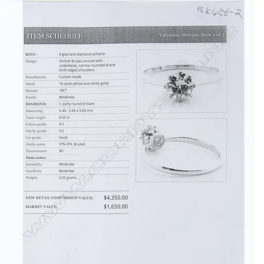 An 18ct gold and diamond solitaire ring Image 1++