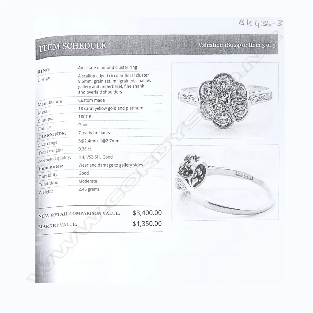 An 18ct gold and diamond cluster ring Image 1++