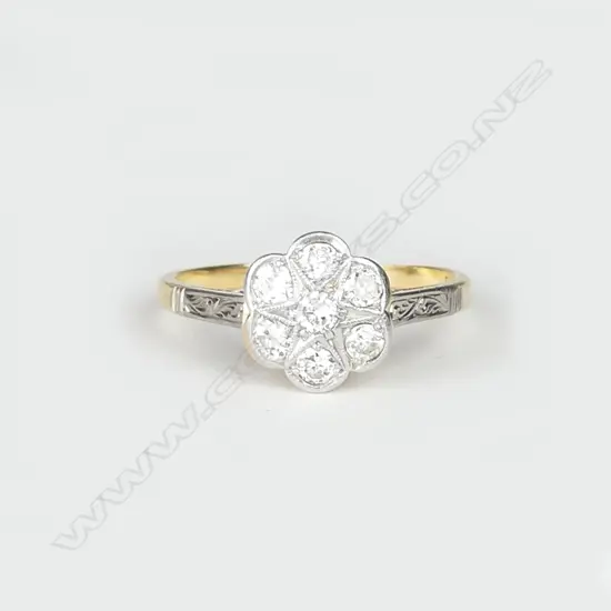 An 18ct gold and diamond cluster ring