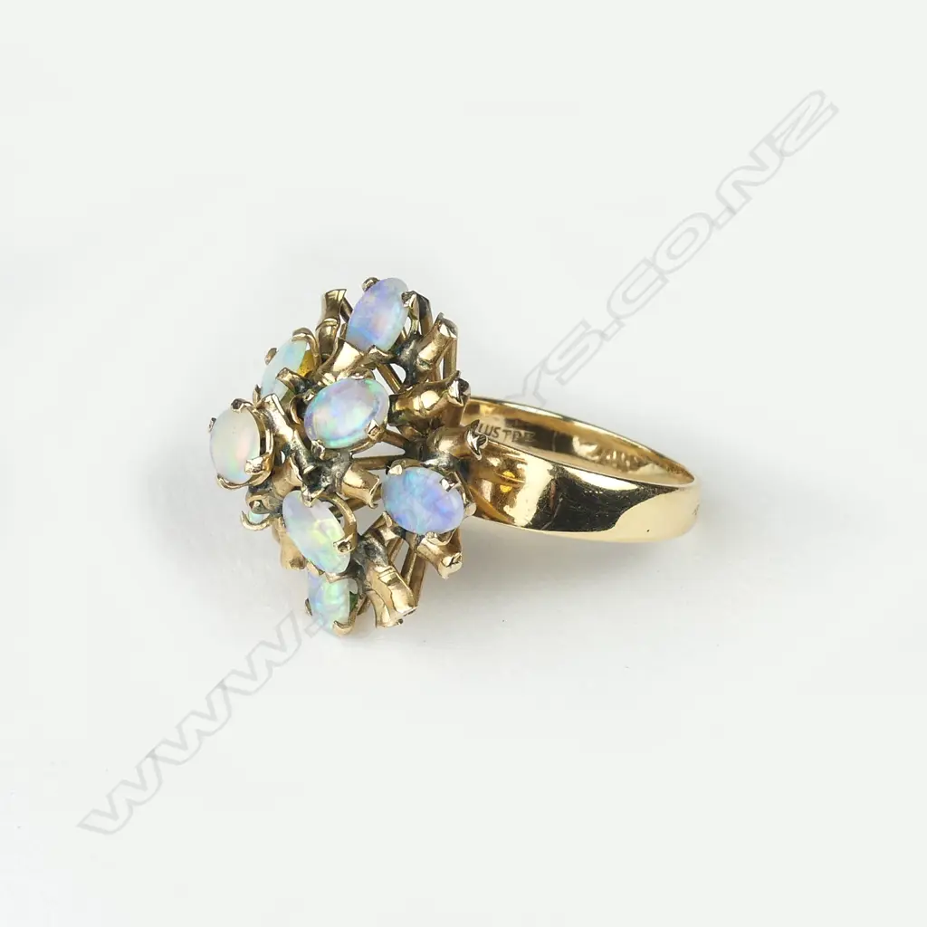 A 14ct gold and opal retro cocktail ring Image 1++