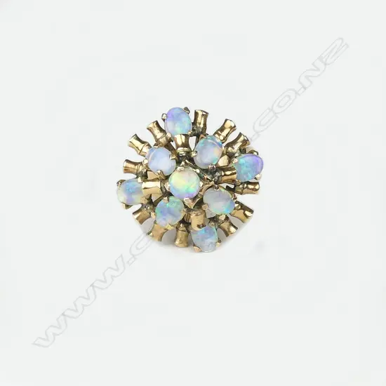A 14ct gold and opal retro cocktail ring