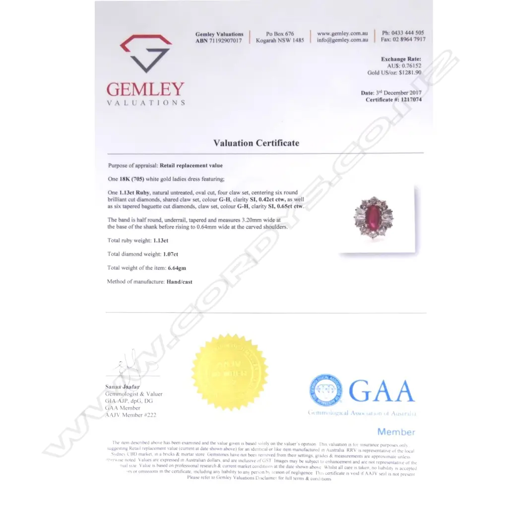 An 18ct white gold ruby and diamond ring Image 1++