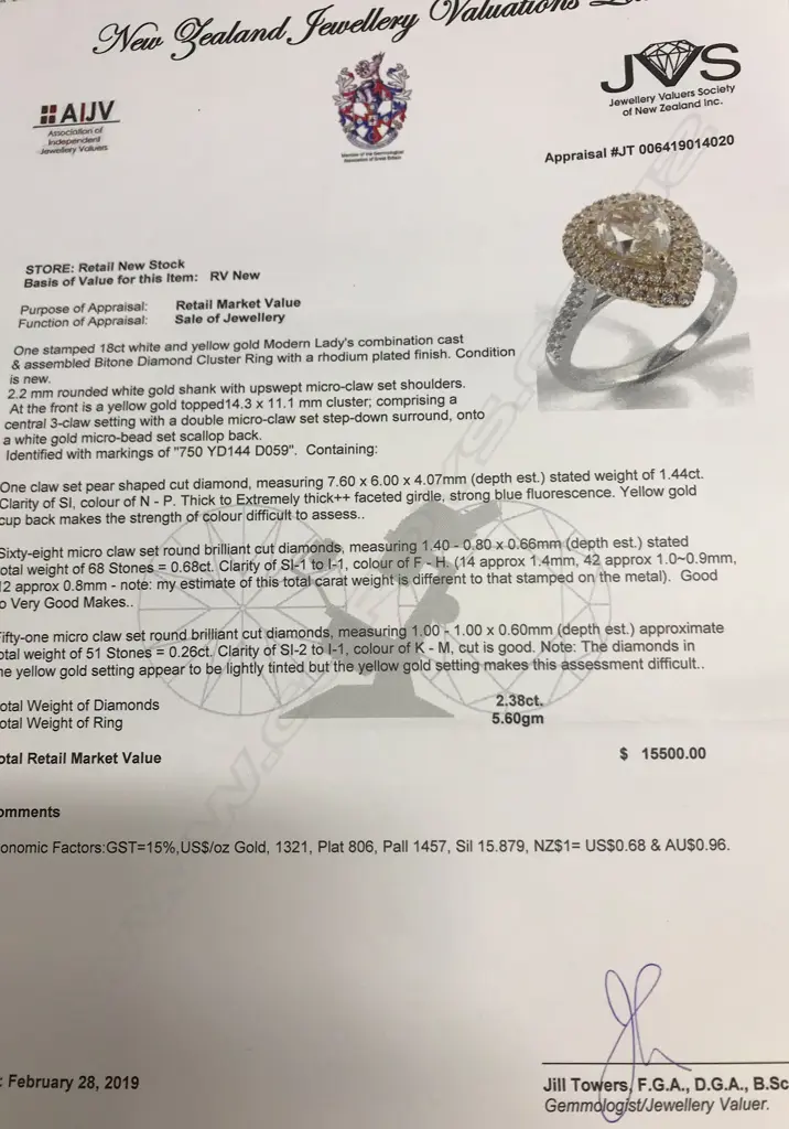 A lady's modern 18ct. white and yellow gold 1.44ct. yellow diamond and cluster ring Image 1++