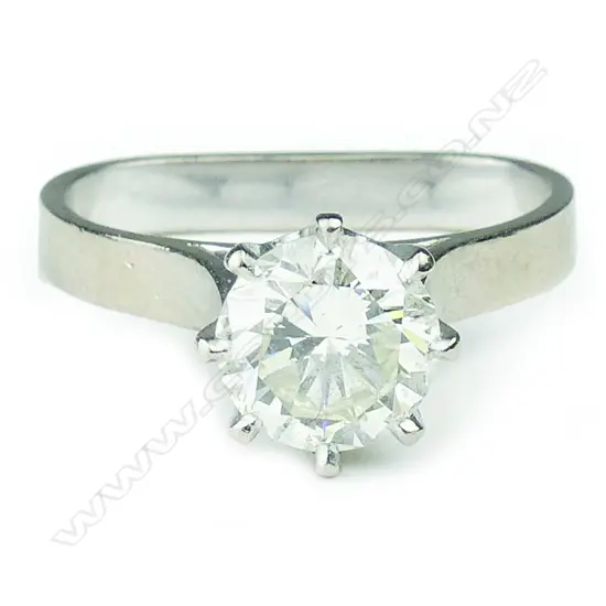 An impressive lady’s vintage 18ct white gold  2ct diamond solitaire ring