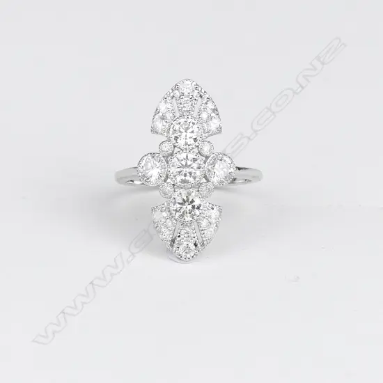 An 18ct white gold and diamond Art Deco style ring