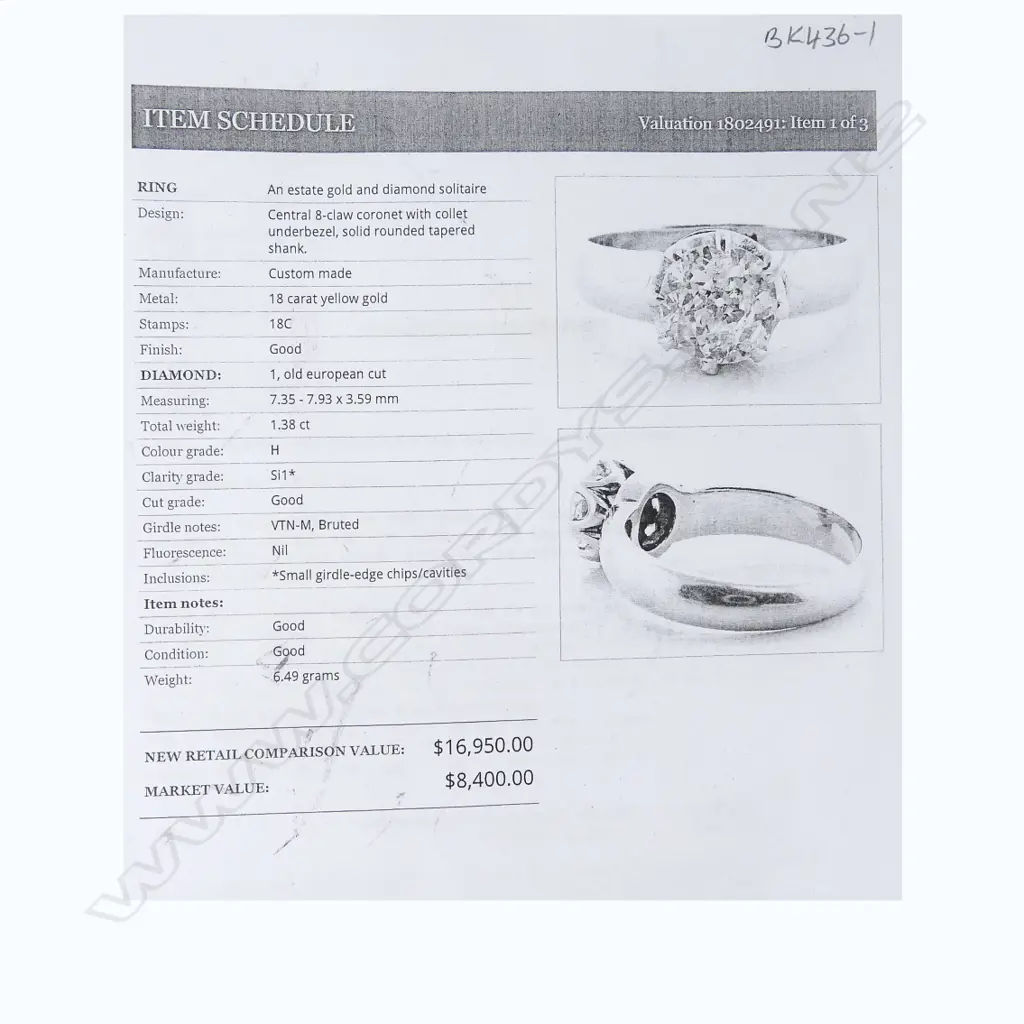 An 18ct gold and diamond solitaire ring Image 1++