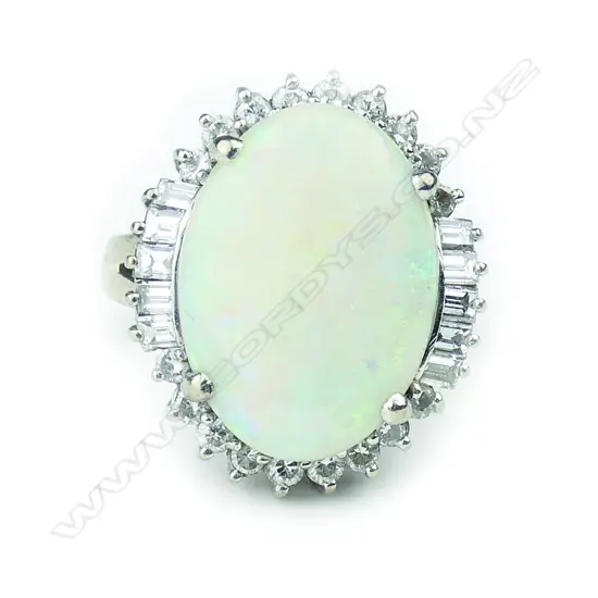 An impressive lady’s opal and diamond dress ring