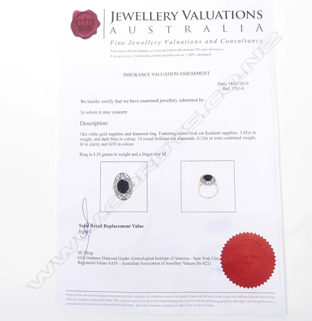 An 18ct white gold sapphire and diamond Art Deco style ring Image 1++