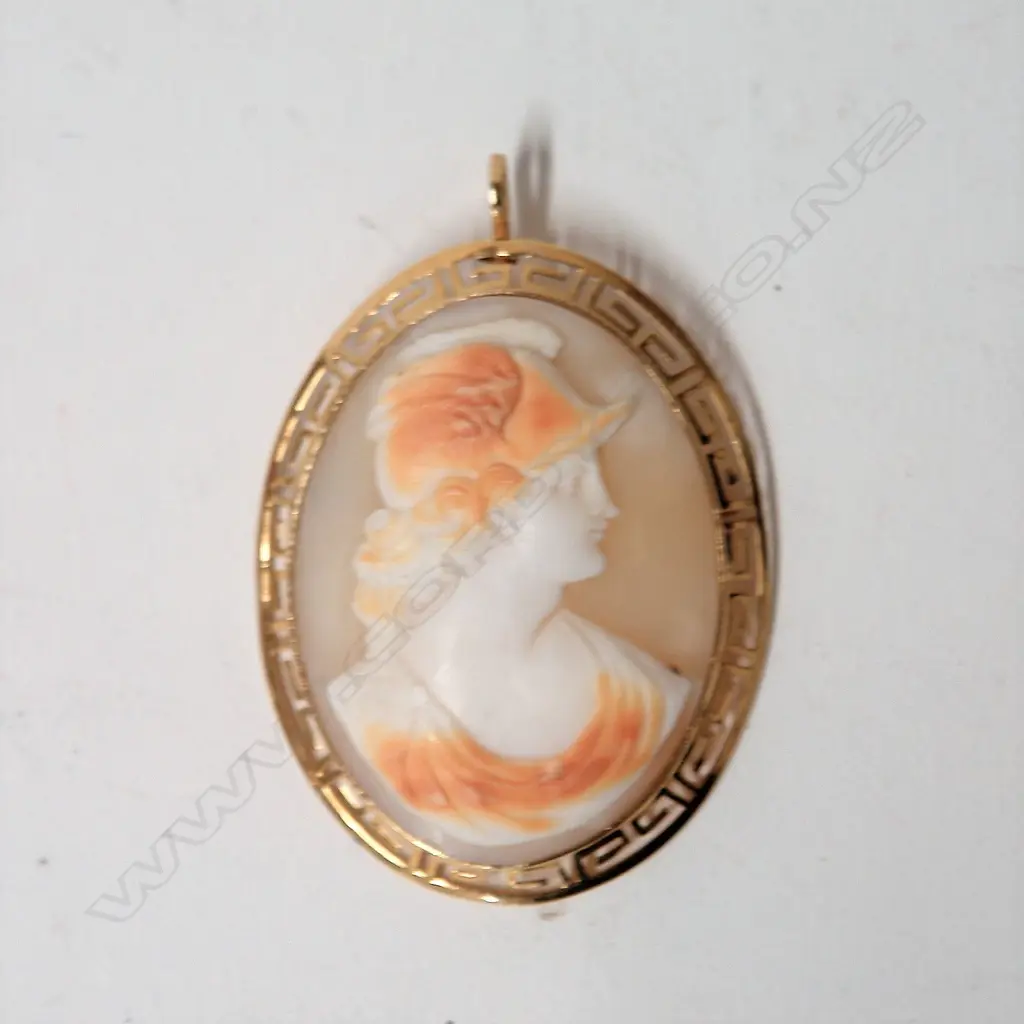 An 18ct. yellow gold framed classical cameo pendant/brooch Image 1++