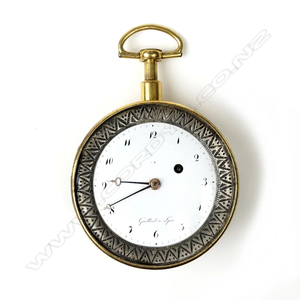 An early 19thC French pocket watch with dial signed 'Gaillard à Lyon' Image 1++