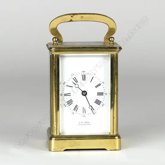 A brass cased carriage clock