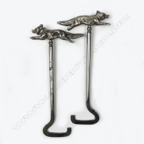 A pair of unusual Victorian silver boot pulls
