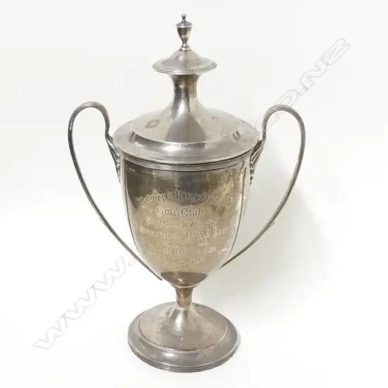 An Edward VII silver lidded two handled trophy cup
