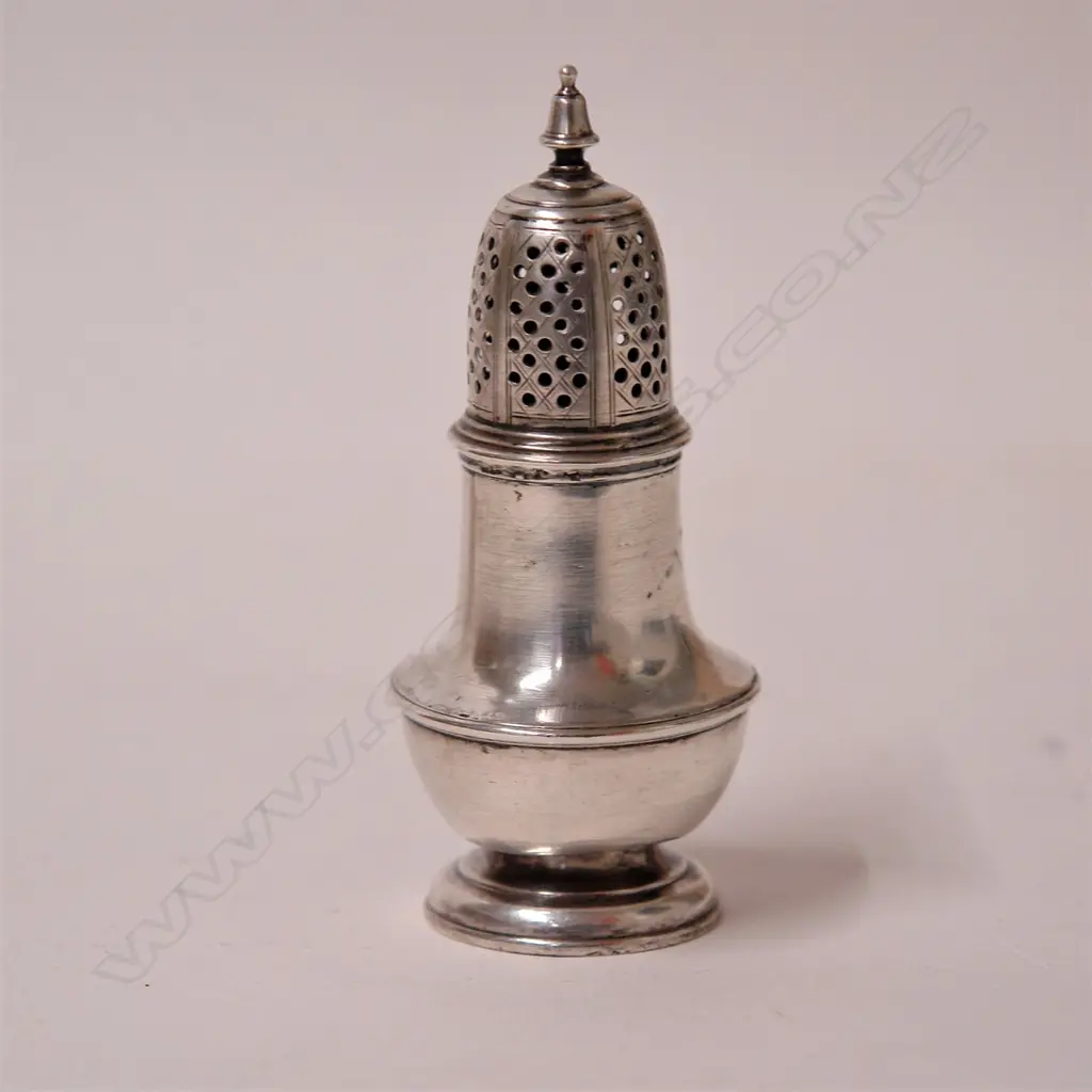 A George II silver baluster pepperette Image 1++