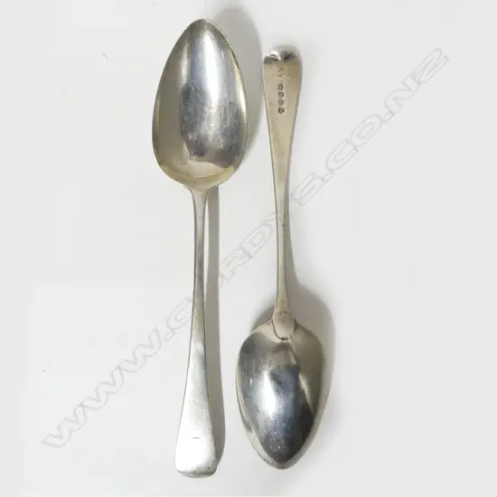 A pair of George III silver tablespoons