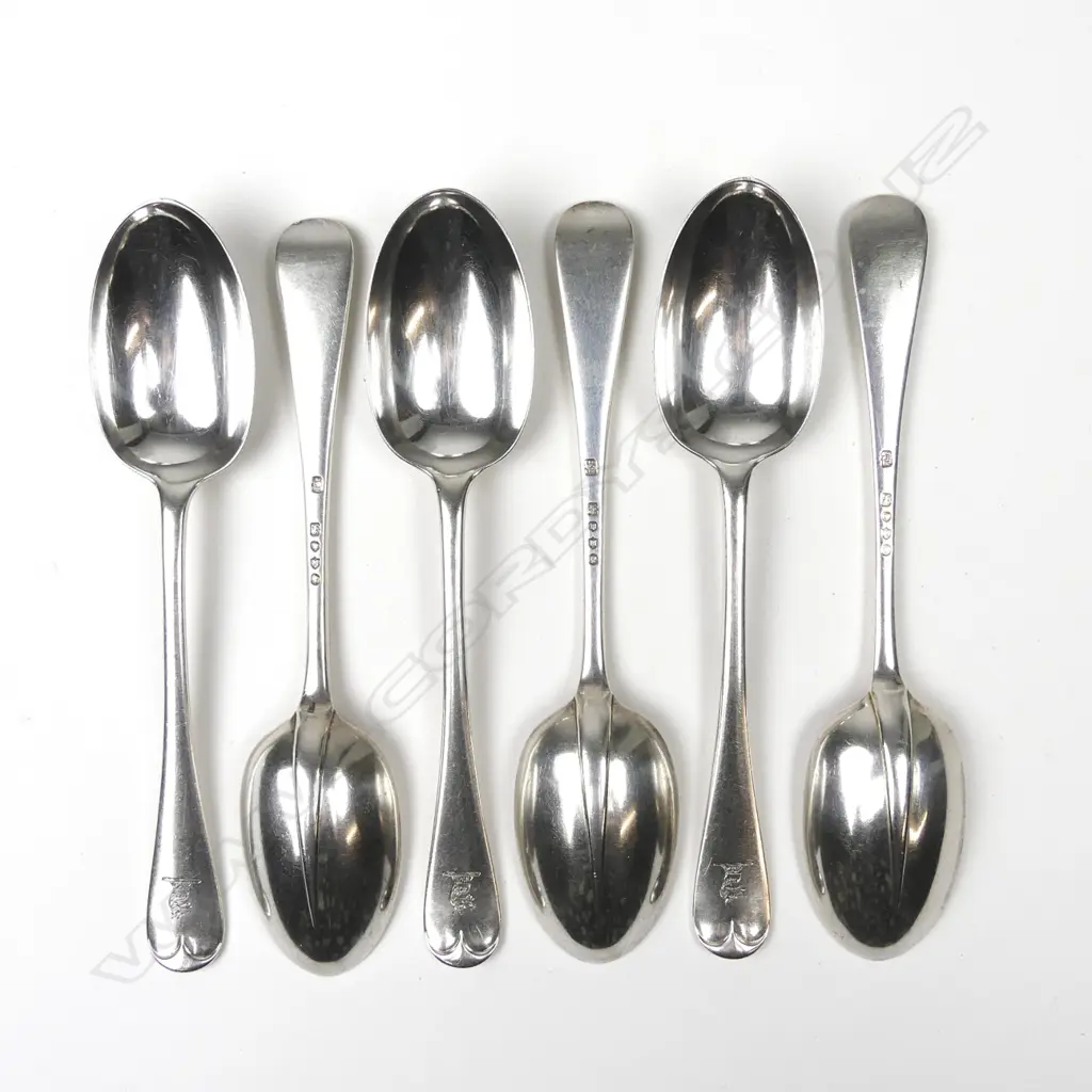 Six Victorian silver dessert spoons Image 1++