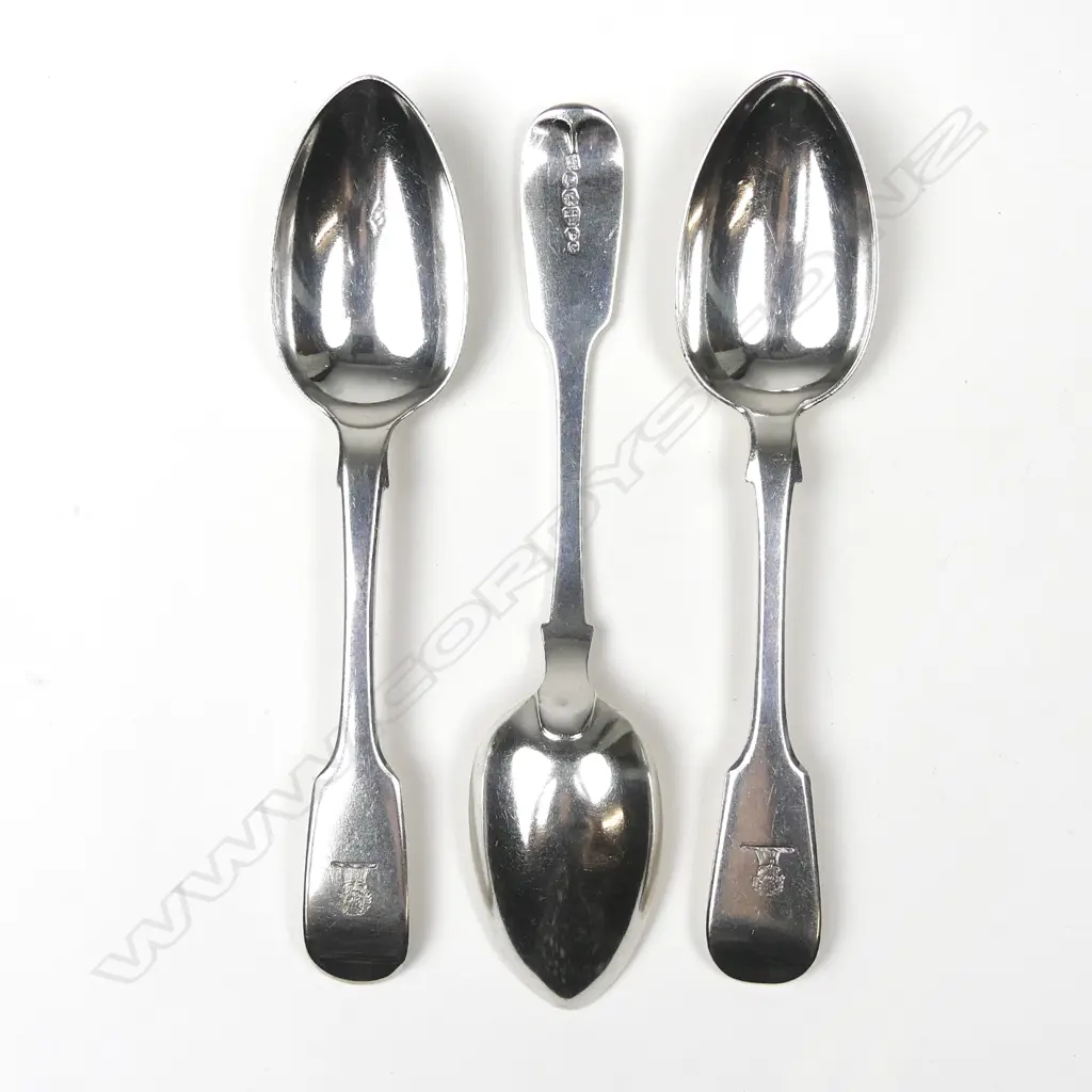 Three Victorian silver dessert spoons Image 1++