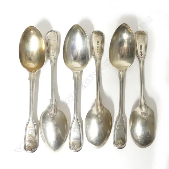 Six Wm. IV silver dessert spoons