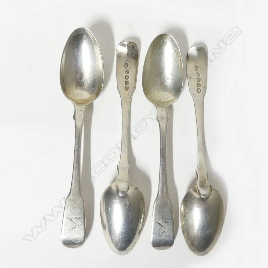 Four George III silver teaspoons Image 1++