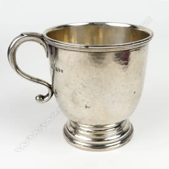 A silver mug
