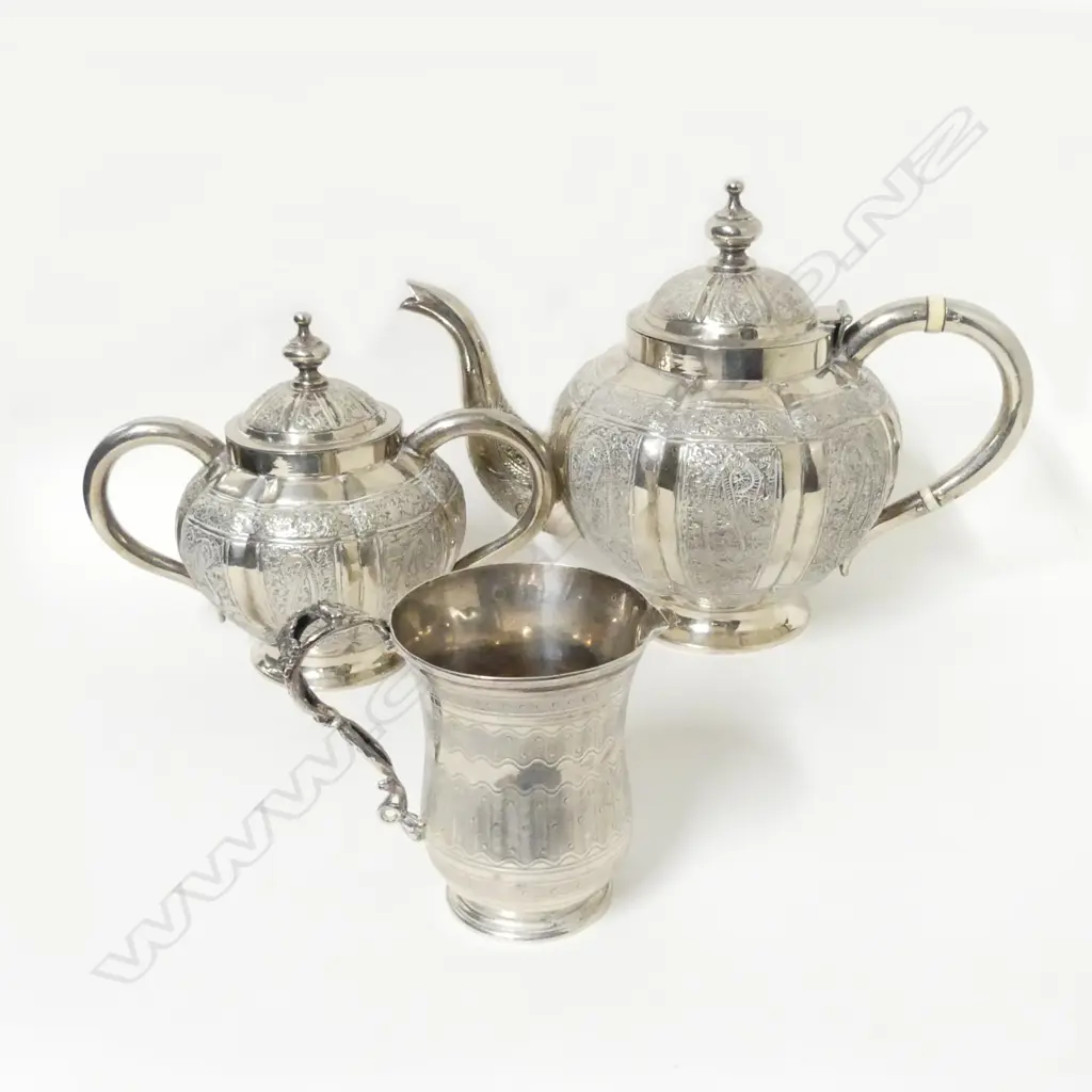 An Egyptian silver tea set Image 1++