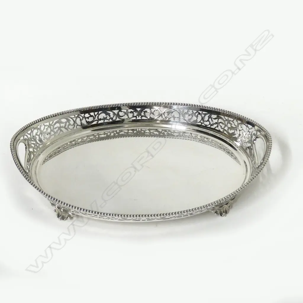 A Dutch silver boat shaped dish with pierced walls Image 1++