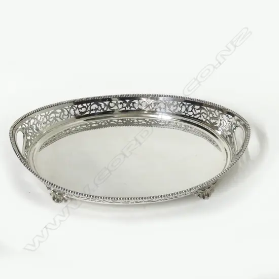 A Dutch silver boat shaped dish with pierced walls