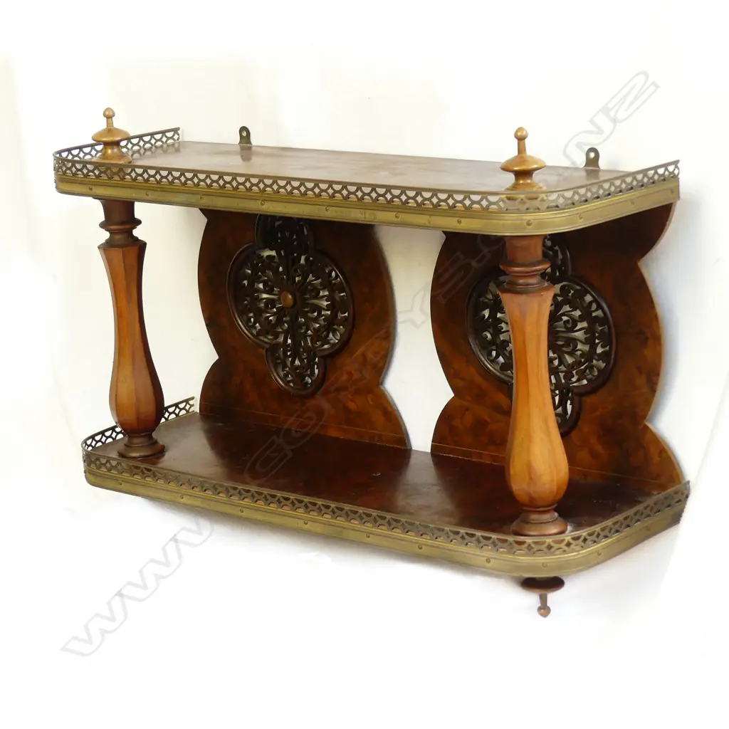 A Victorian walnut wall shelf Image 1++