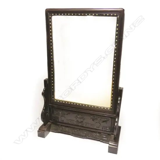 A Chinese rosewood cheval mirror