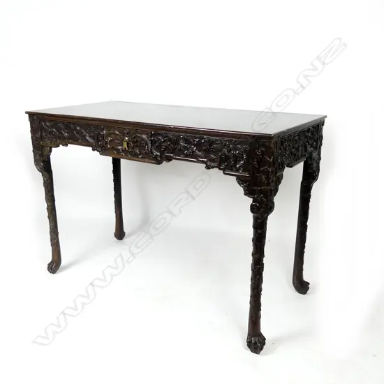 A Chinese rosewood console table