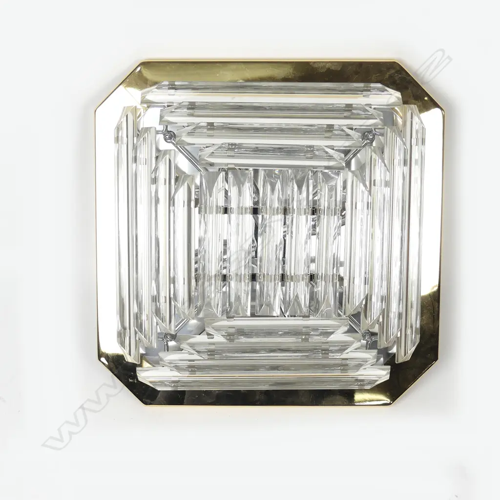 Three retro chrome and crystal ceiling lights Image 1++