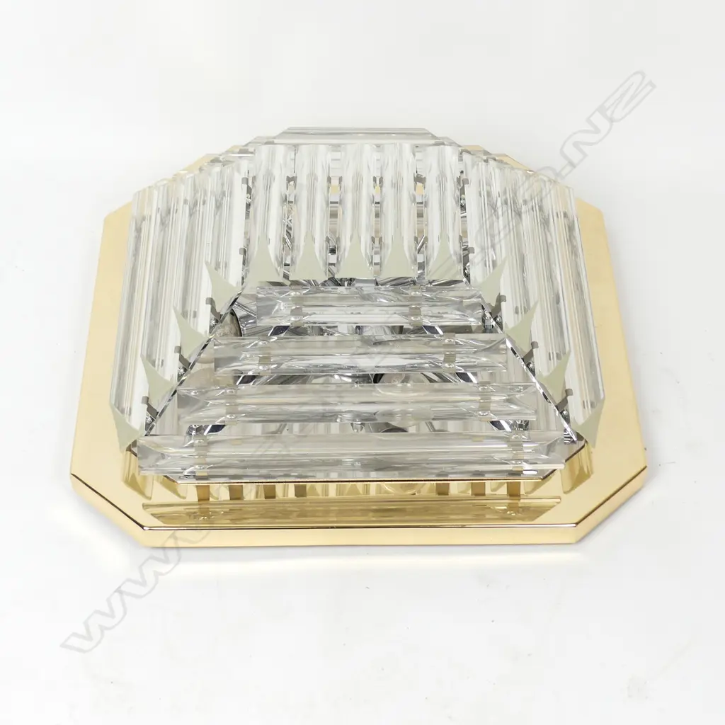 Three retro chrome and crystal ceiling lights Image 1++
