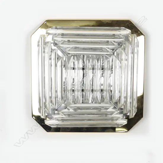 Three retro chrome and crystal ceiling lights