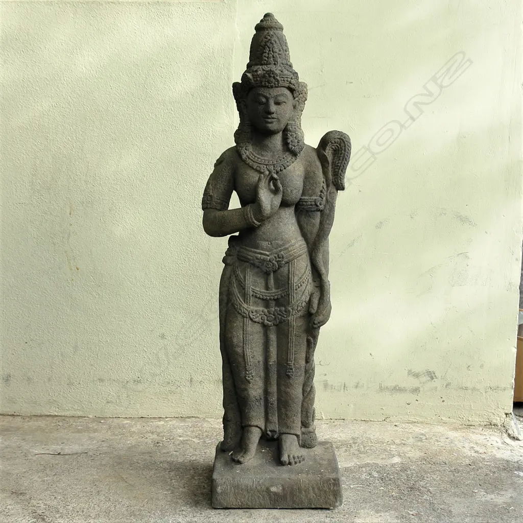 A solid composite stone figure of a standing mythical being Yakshi Image 1++