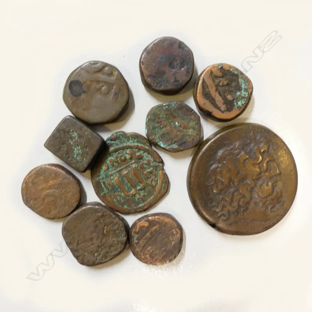 Ten ancient Greek and Roman bronze coins Image 1++