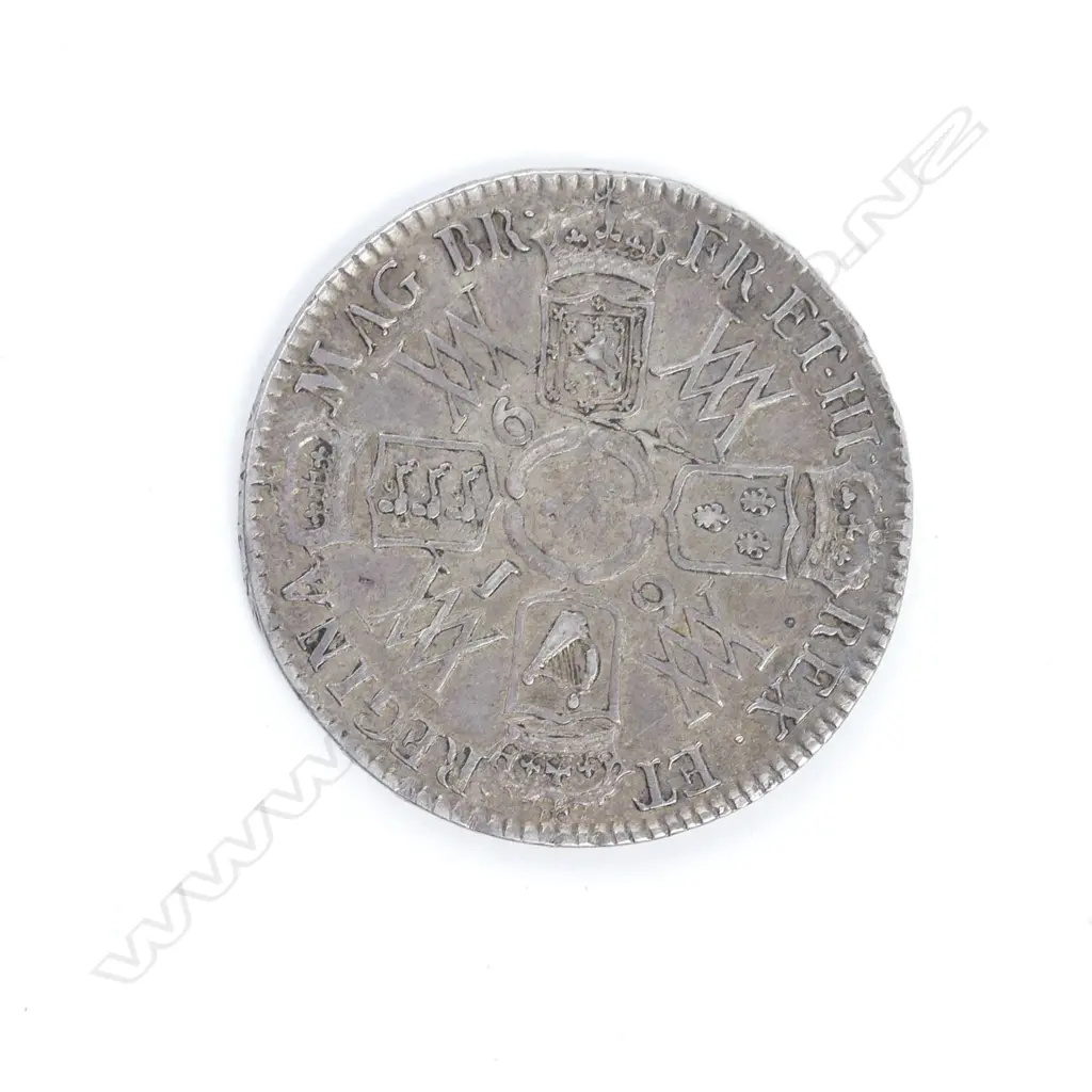 A William & Mary 1693 silver half-crown Image 1++
