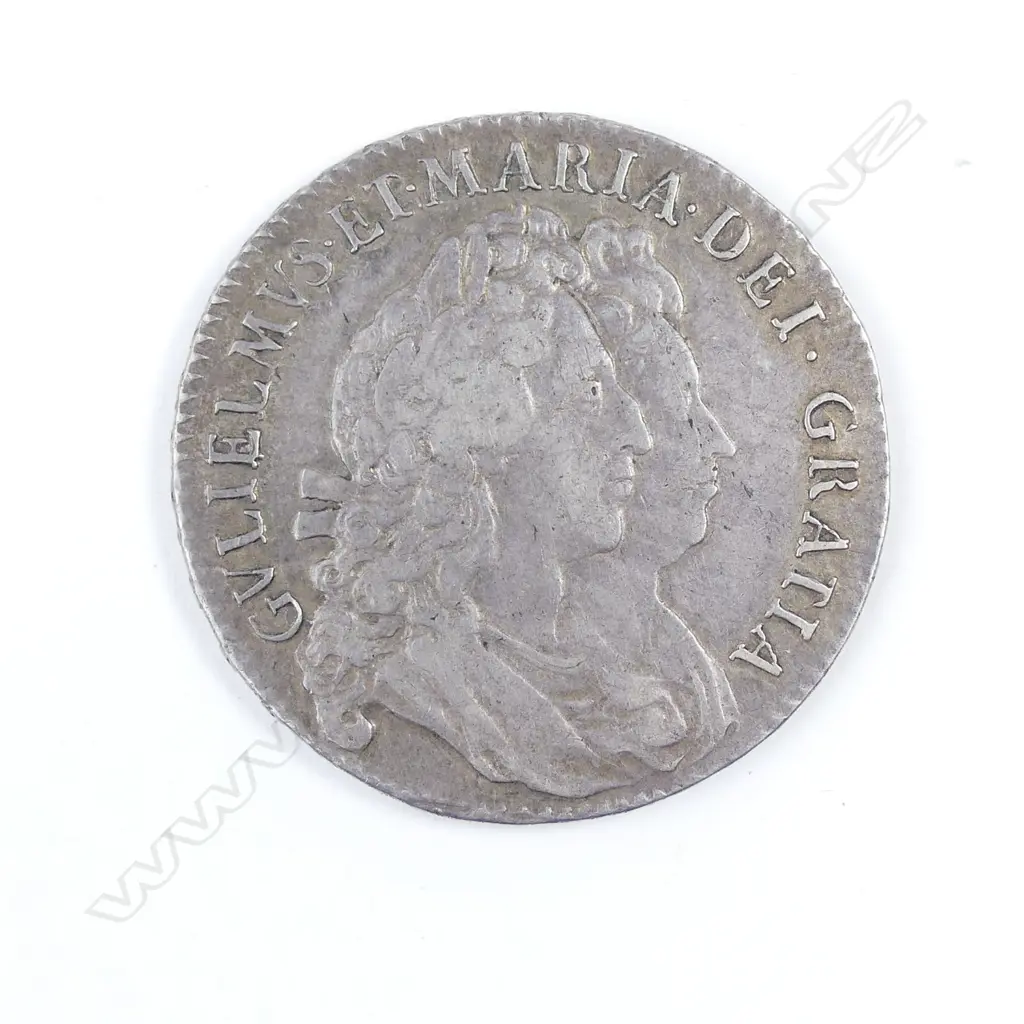 A William & Mary 1693 silver half-crown Image 1++