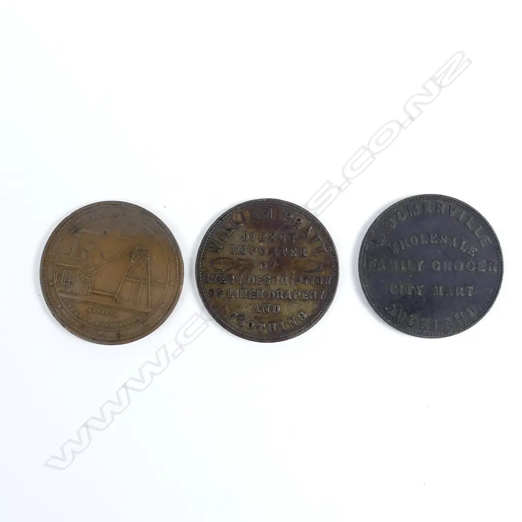 Three 19thC N.Z. tokens Image 1++