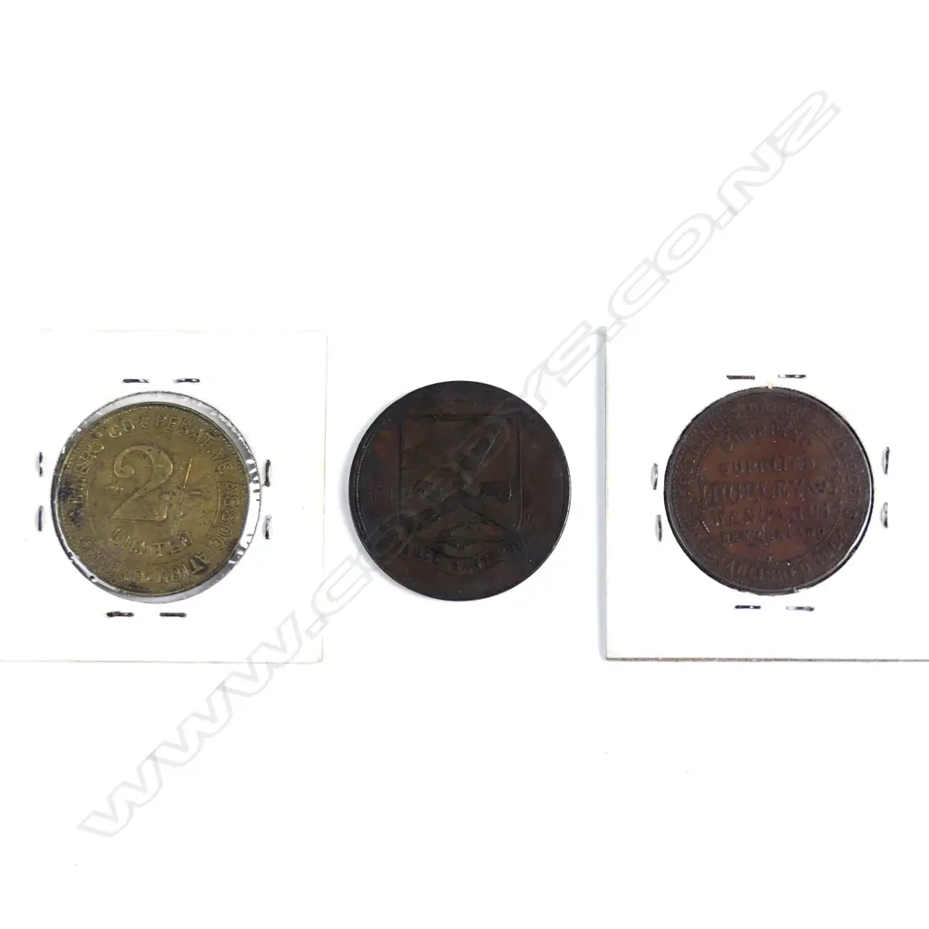 Three 19thC N.Z. tokens Image 1++