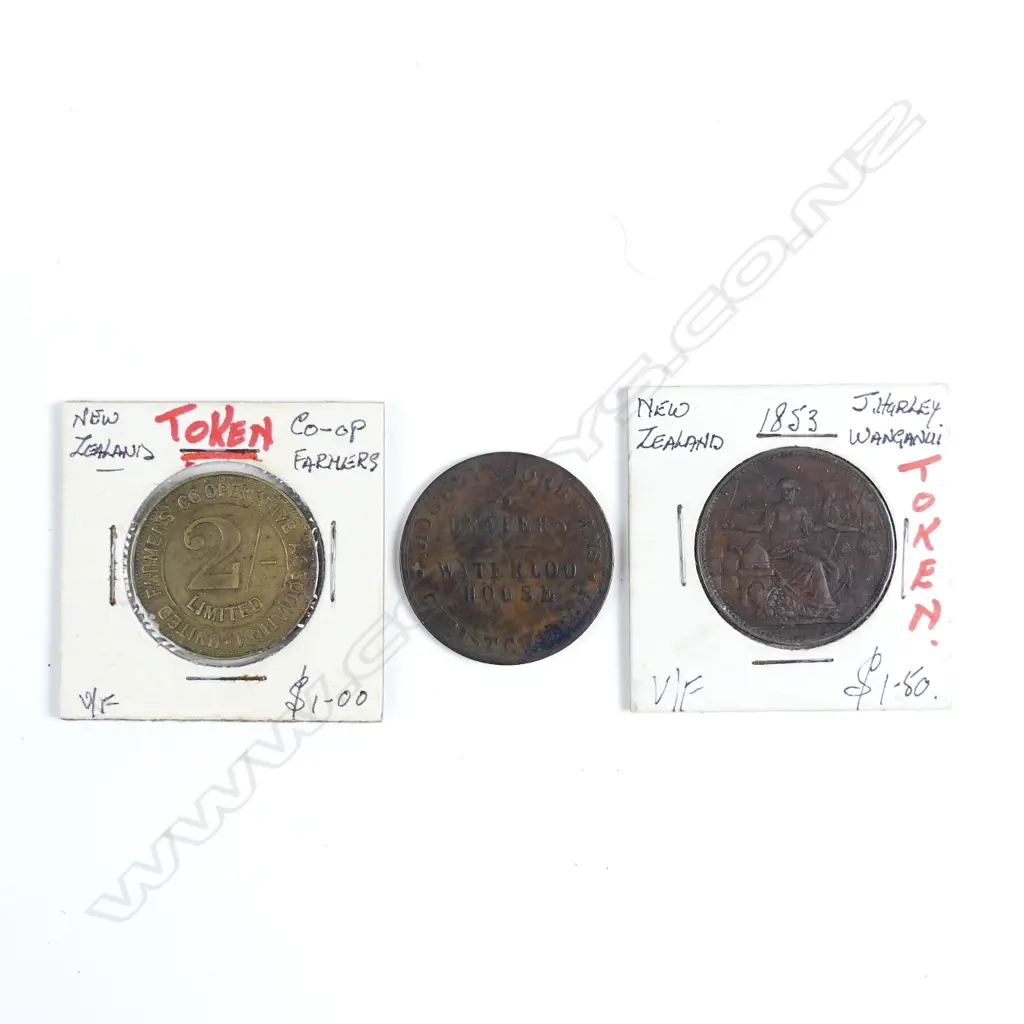 Three 19thC N.Z. tokens Image 1++