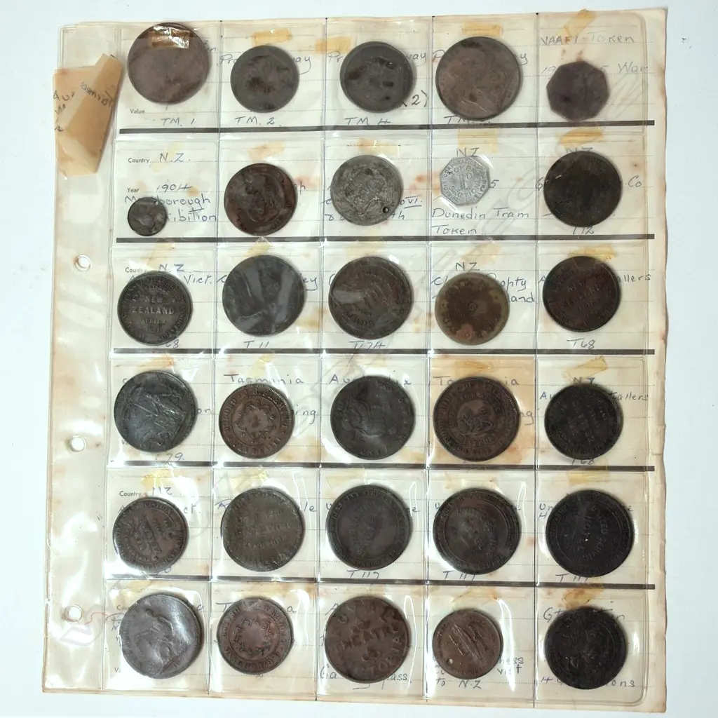 31 mainly N.Z. and Australian Tradesmen's tokens Image 1++