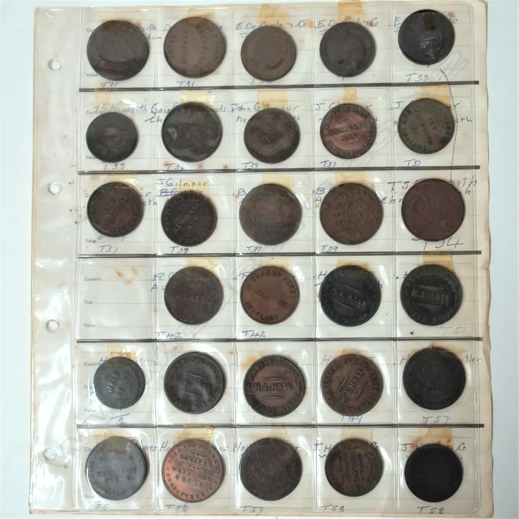 29 N.Z. 19thC Tradesmen's Tokens Image 1++