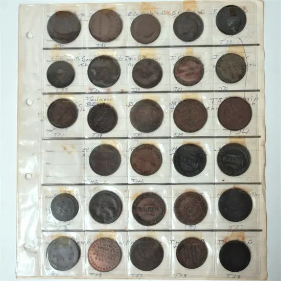 29 N.Z. 19thC Tradesmen's Tokens