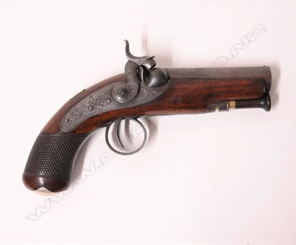 A c.1830s Irish round barrelled percussion pistol by Dowling of Dublin Image 1++
